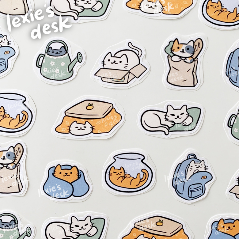 Cute Cat Stickers Cats With Food Cat Stickers Stickers With Cats Cute Cat  Stickers Cat Sticker Bundle Cat Sticker Collection 