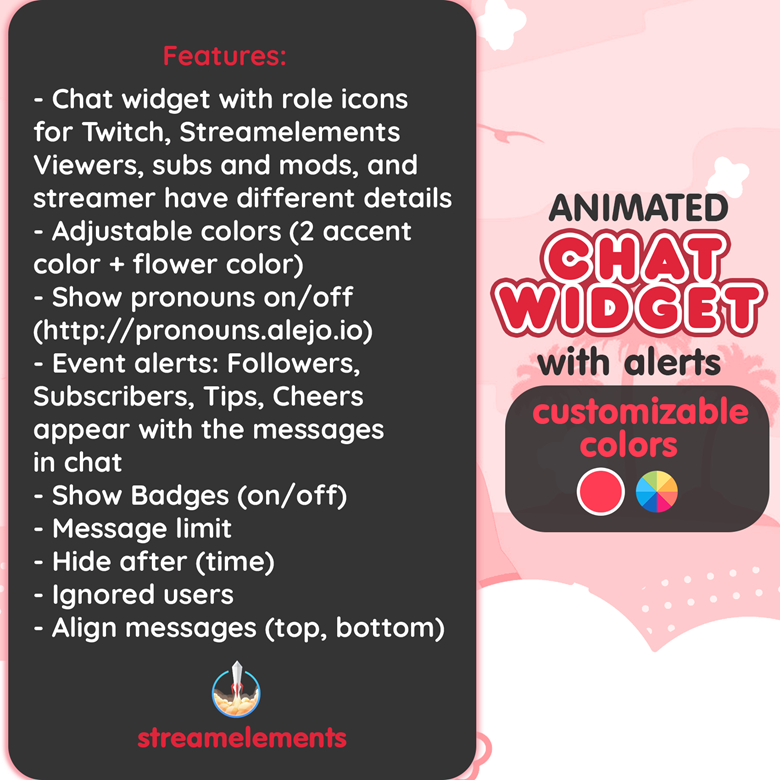 P2U Customizable Chat Widget Leaves Flower Red Leaf Stream Chatbox Cute ...