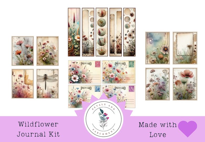 Wildflower Junk Journal Kit - Petals and Parchment's Ko-fi Shop - Ko-fi ...