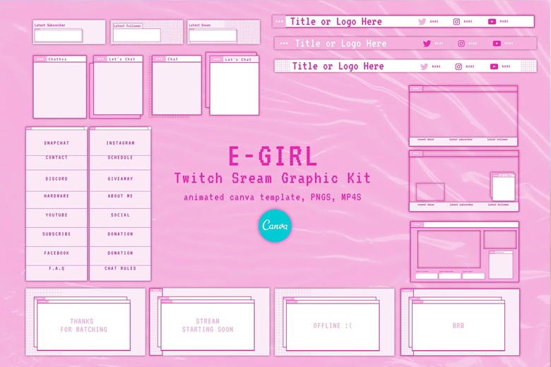 E-Girl Animated Twitch/Streaming Graphics Kit - Standby Studio's Ko-fi Shop  - Ko-fi ❤️ Where creators get support from fans through donations,  memberships, shop sales and more! The original 'Buy Me a Coffee'