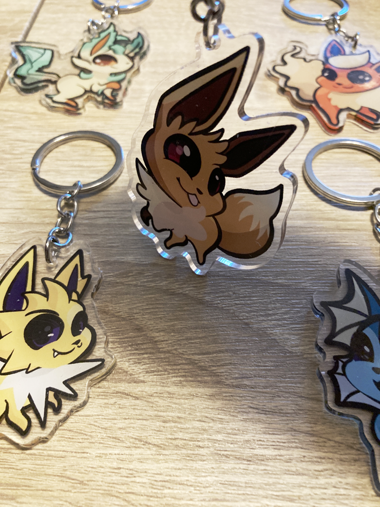 Eeveelutions Pokemon Acrylic Keychain