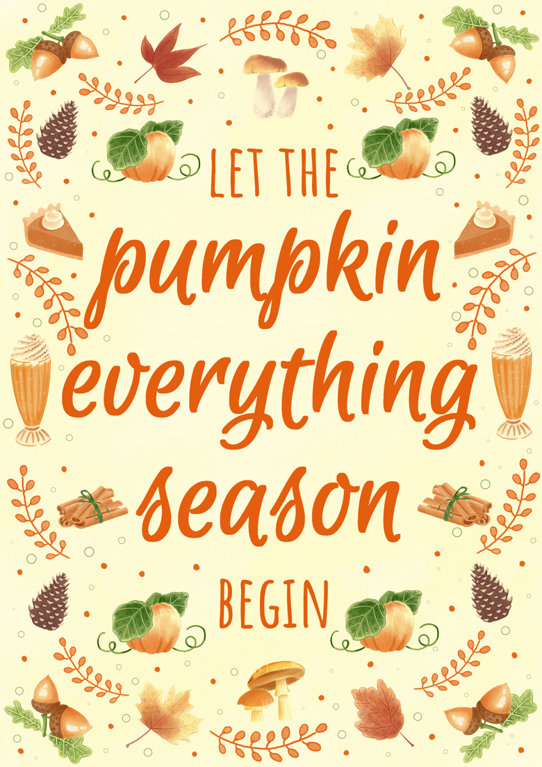 Pumpkin Everything Season Print - Random Squirrel Arts's Ko-fi Shop ...