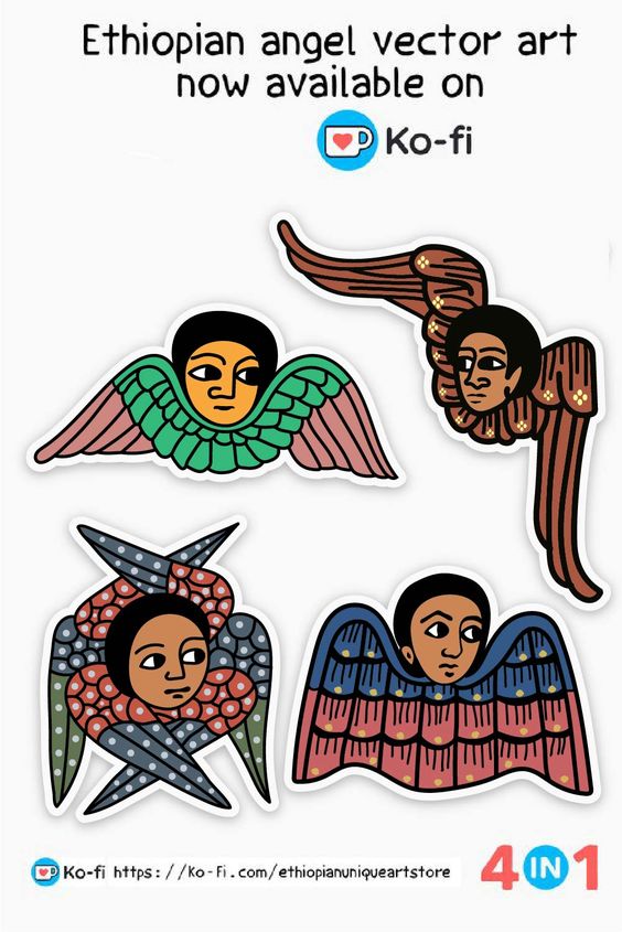 Ethiopian Angel Art Series 2 - Ethiopian Unique Art Store's Ko-fi Shop ...