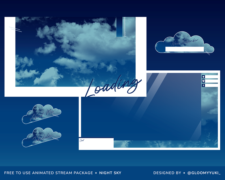 Twitch Overlay Package Starry Night / Panels Pack / Just 