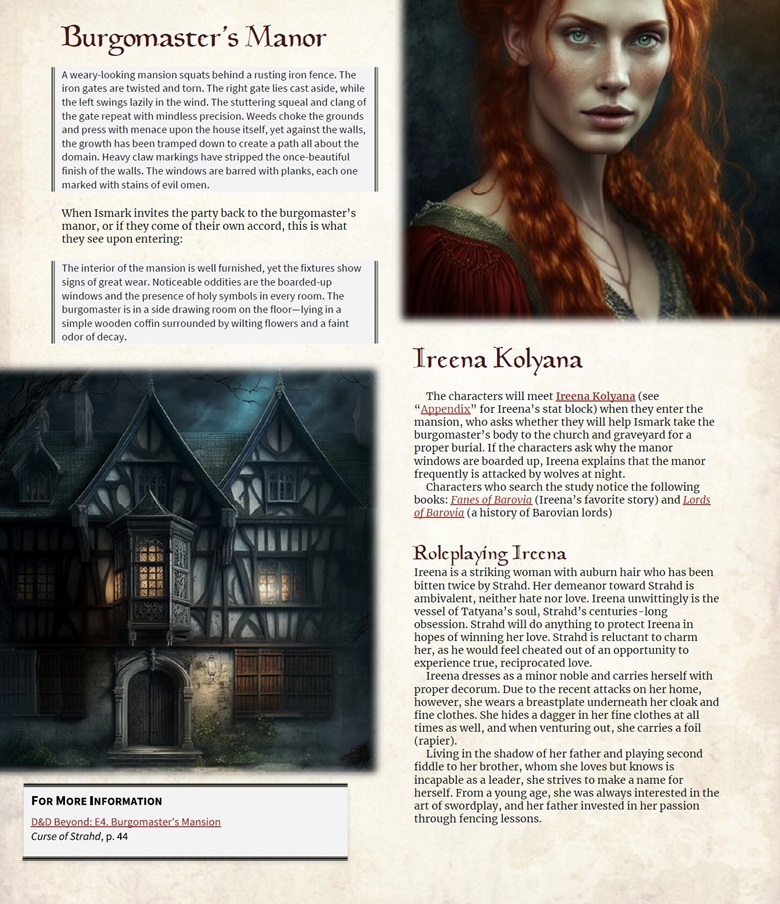 The Curse of Strahd Series: Village of Barovia