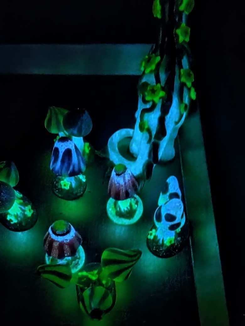 Glow in the dark clays! Our Clay launcher has built in UV lights to  supercharge our clays to make them glow as they are launched through the  air! How
