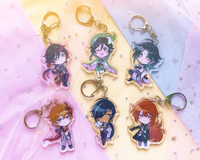 Genshin Impact Holographic Keychains - Aster ☁️'s Ko-fi Shop - Ko-fi ️ ...