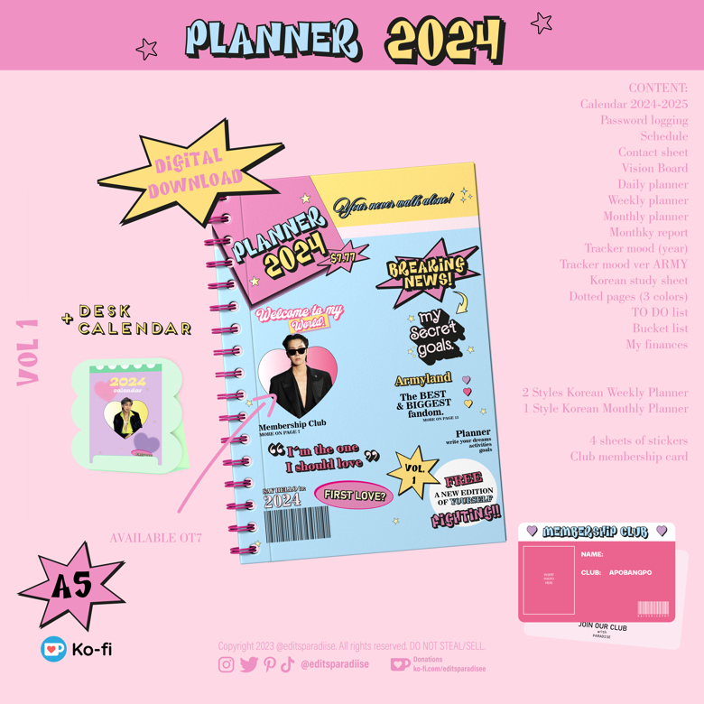 2024 Tarot Planner (3 card) Digital - XOX Digital Studio's Ko-fi Shop -  Ko-fi ❤️ Where creators get support from fans through donations,  memberships, shop sales and more! The original 'Buy Me