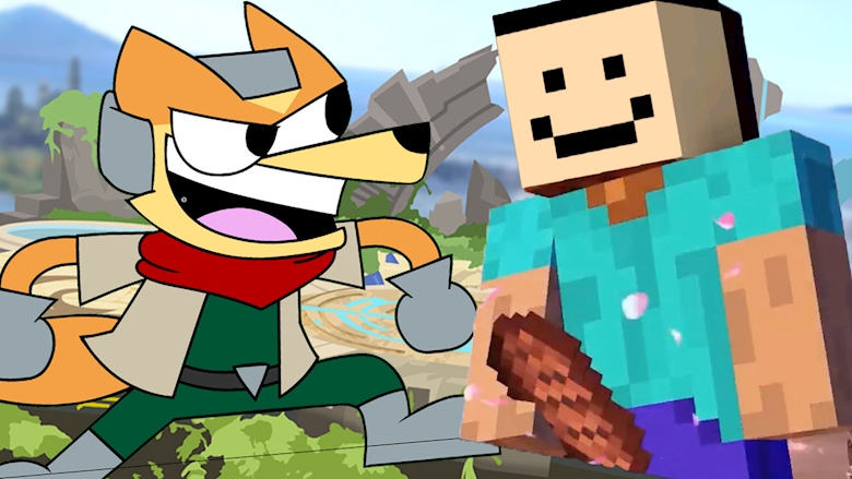 (part 2) Steve's Meat Vs Fox [minecraft Steve In Smash Animation Seque 