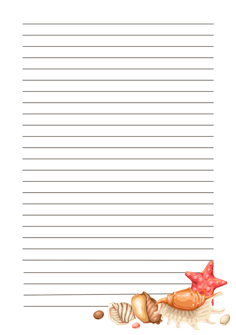 12 Printable Writing Paper, lined and blank, with Underwater and Ocean ...