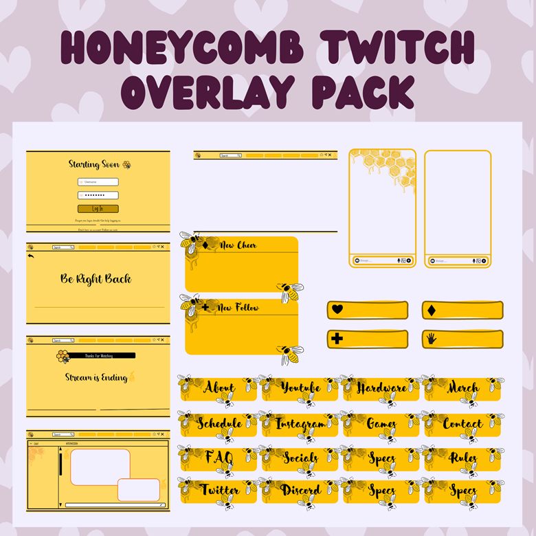 Honeycomb Twitch Overlay Ainlyns Ko Fi Shop Ko Fi ️ Where Creators Get Support From Fans