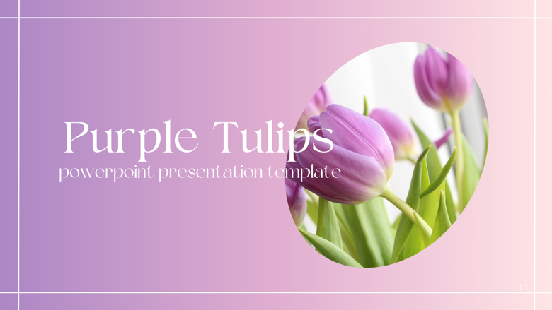 Purple Tulips Powerpoint Template - Riri's Ko-fi Shop - Ko-fi ️ Where ...