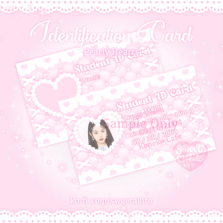 Pearly Hearts 」୨୧ Identification Card (Free) - ꒰১ Sweet Akito ໒꒱'s Ko ...