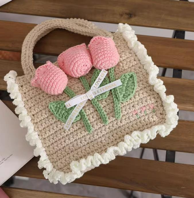 Handmade crochet tulip flower bag - Sunny Lin's Ko-fi Shop - Ko-fi ️ ...