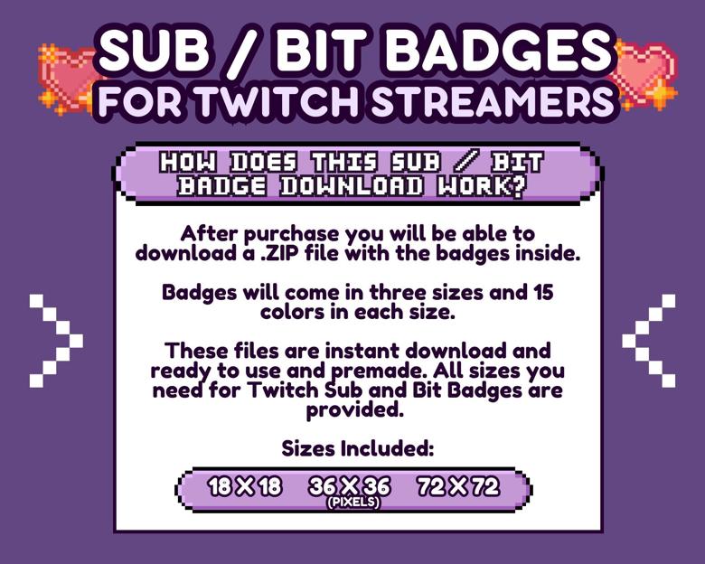 Pixel Heart Twitch Badges - glitchedinorbit's Ko-fi Shop - Ko-fi
