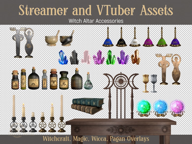 Witchy Altar Twitch Streamer and Vtuber Assets, Witch Kitchen Stream ...