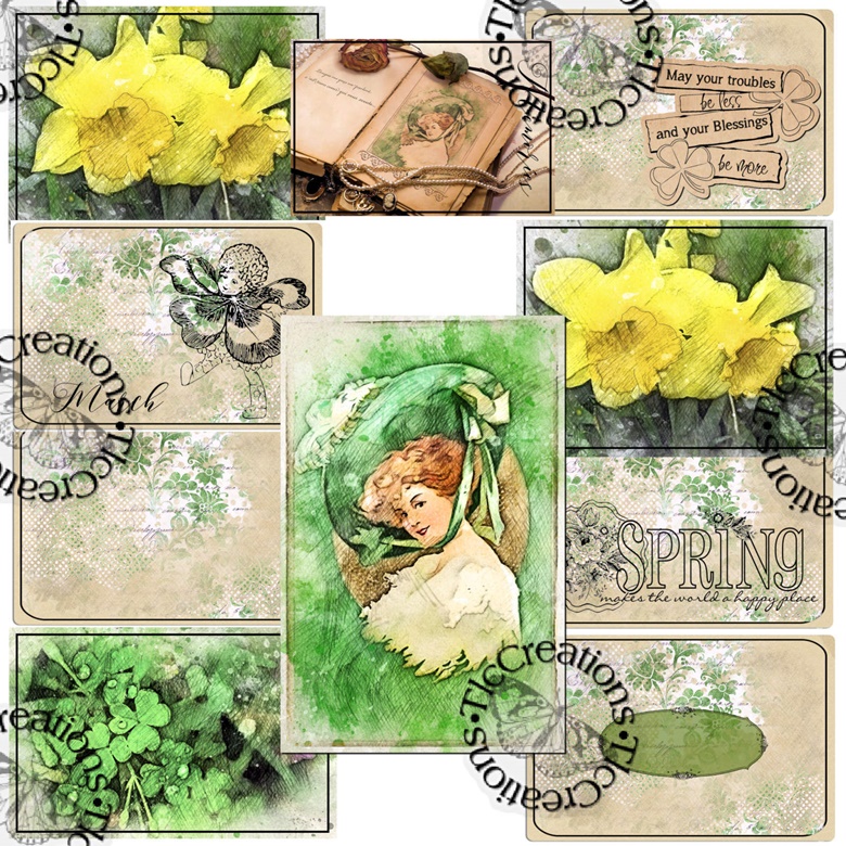 March Daily Printable Junk Journal Kit - TlcCreatesVintage
