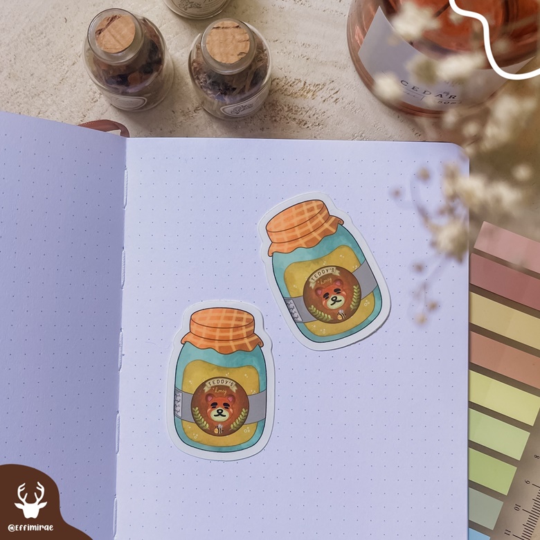 Teddy's honey jar - Animal Crossing Sticker - Effimirae's Ko-fi Shop ...