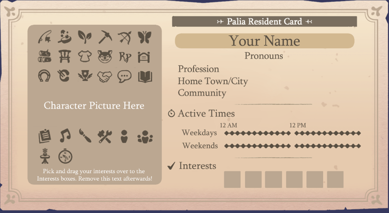 Palia Resident Card [Downloadable PSD/PNG] - Silhou&rsquo;s Ko-fi Shop 