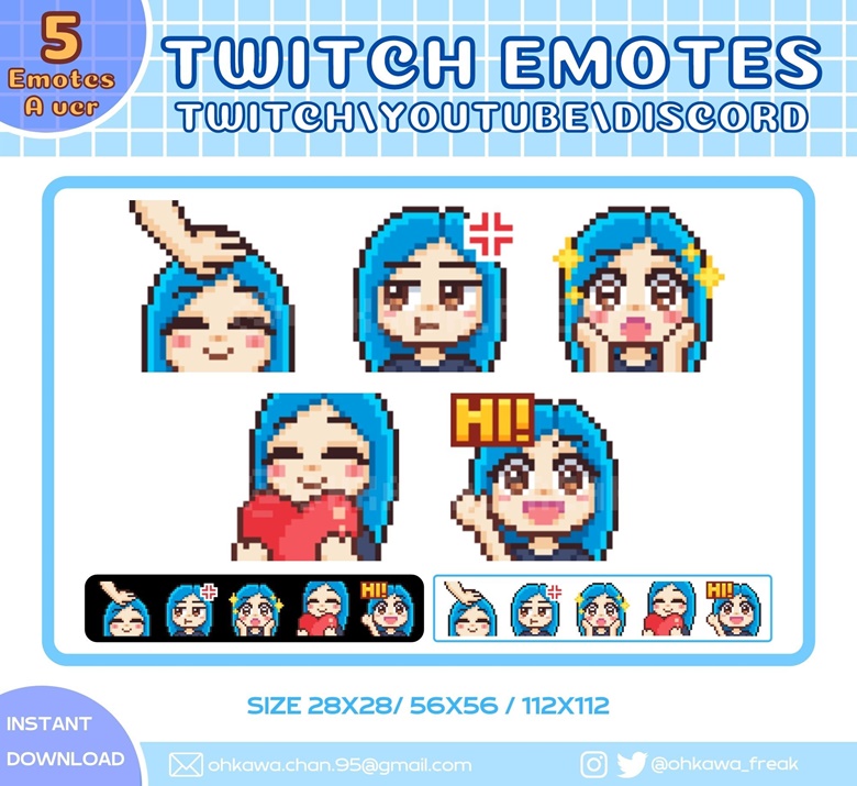 15 OHSHC Hikaru STATIC Emotes for Twitch  Discord 