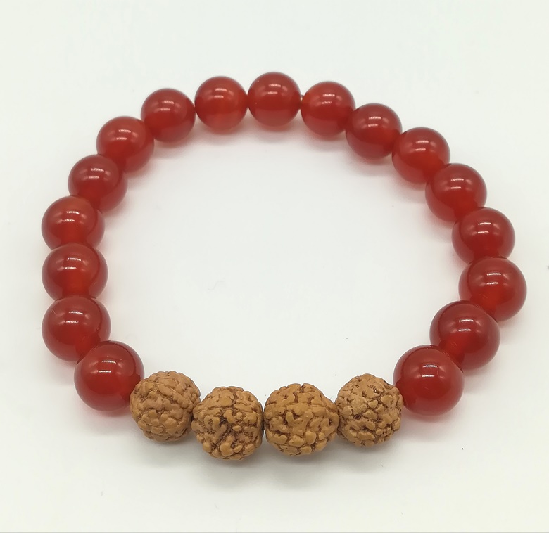 Buy Crystu Natural Carnelian Bracelet 12 mm Round Bead Crystal Stone  Bracelet for Reiki Healing and Crystal Healing Stones (Color : Orange/Red)  at Amazon.in