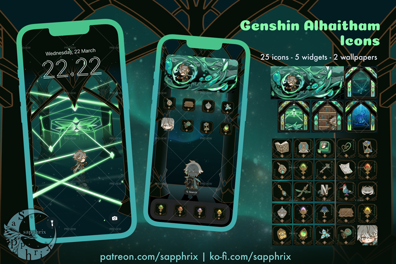 Genshin Impact Alhaitham Icons Set Sapphrix S Ko Fi Shop Ko Fi Where Creators Get Support