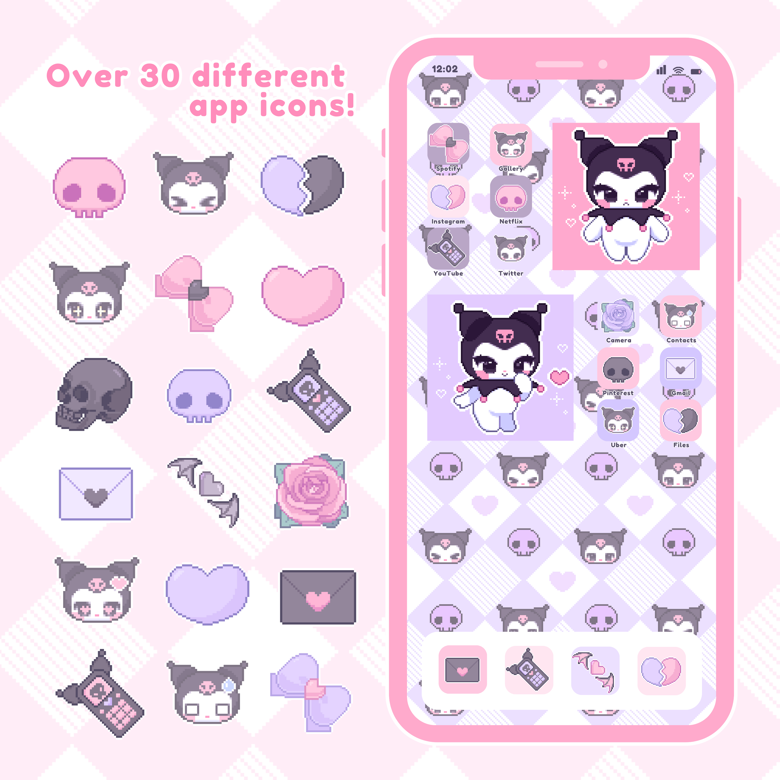 Pink Kuromi reaction stickers - obscureghost 's Ko-fi Shop - Ko-fi