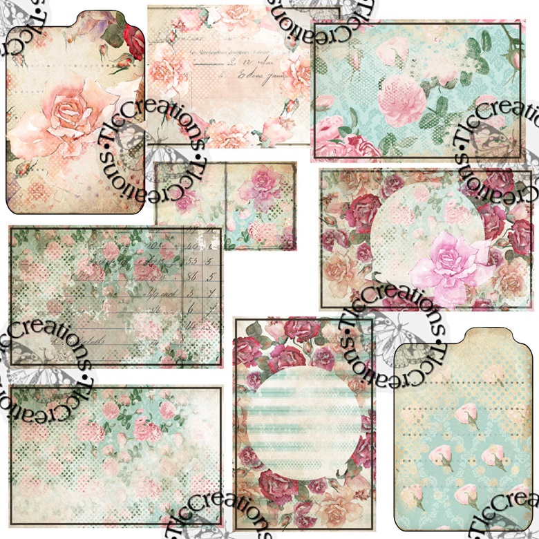 Shabby Chic Roses, Junk Journal Kit - TlcCreatesVintage Junk Journal ...