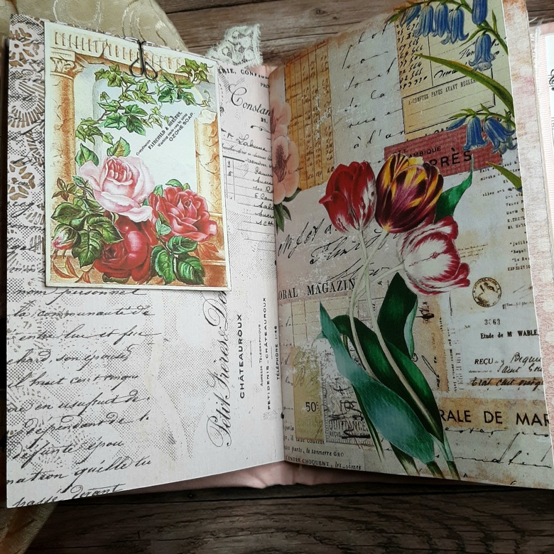 Vintage Pink Junk Journal - FREE SHIPPING - Lovely Villain