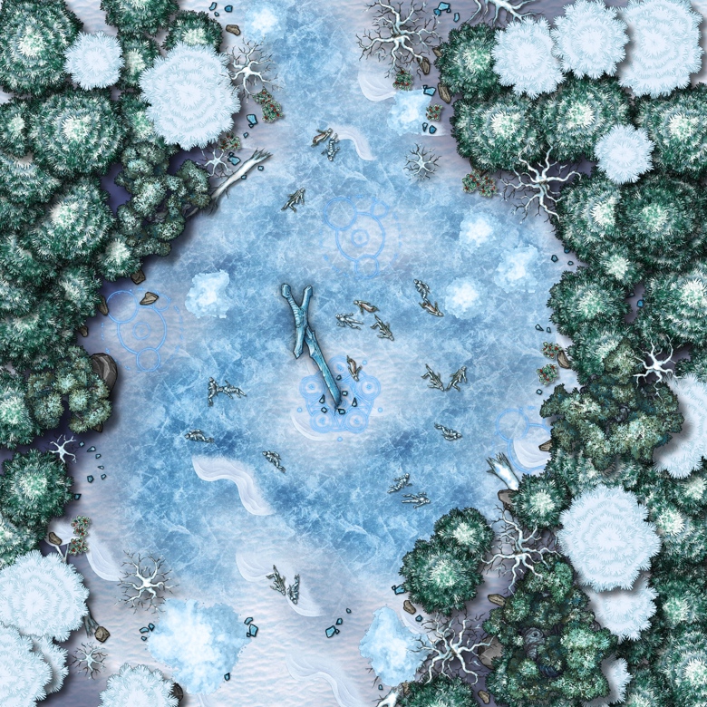 Frozen Lake Battlemap - Scxrlet64's Ko-fi Shop - Ko-fi ️ Where creators ...