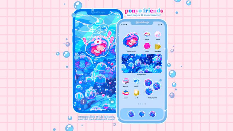 ✿ ponyo ocean friends! ꒰ wallpaper & icon bundle! ꒱ - oakfrogs! ✸'s Ko-fi  Shop - Ko-fi ❤️ Where creators get support from fans through donations,  memberships, shop sales and more! The