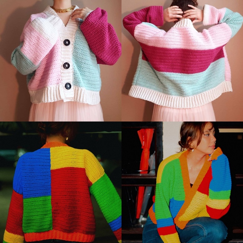 Colorblock Cardigan Written Crochet Pattern - Sunshines and Crafts's Ko ...