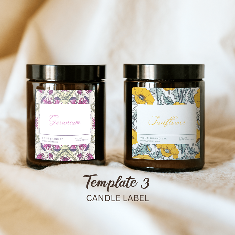 Candle Labels, Candle Jar Label Template, Canva Candle Labels