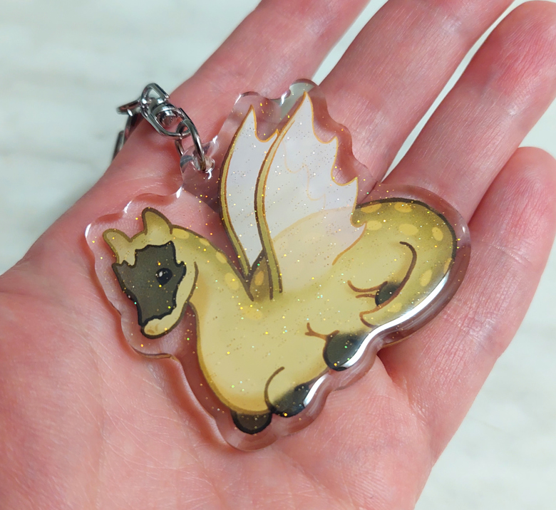 Dragon Glitter Acrylic Keychain Charm (Möömin) - Kata's Ko-fi Shop - Ko ...