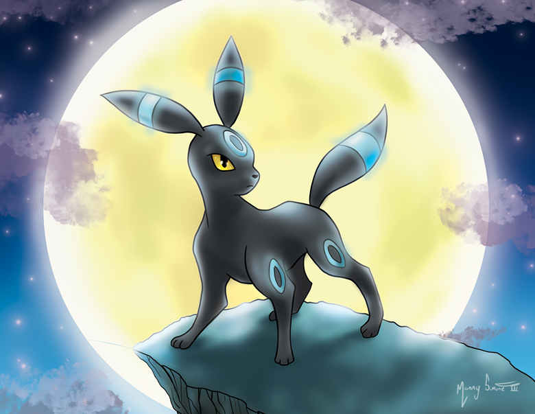 Cute Happy Umbreon 8k Shiny · Creative Fabrica