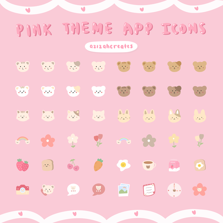 Pay what you want - Pink Theme App Icons - Azizah Creates\'s Ko-fi ...