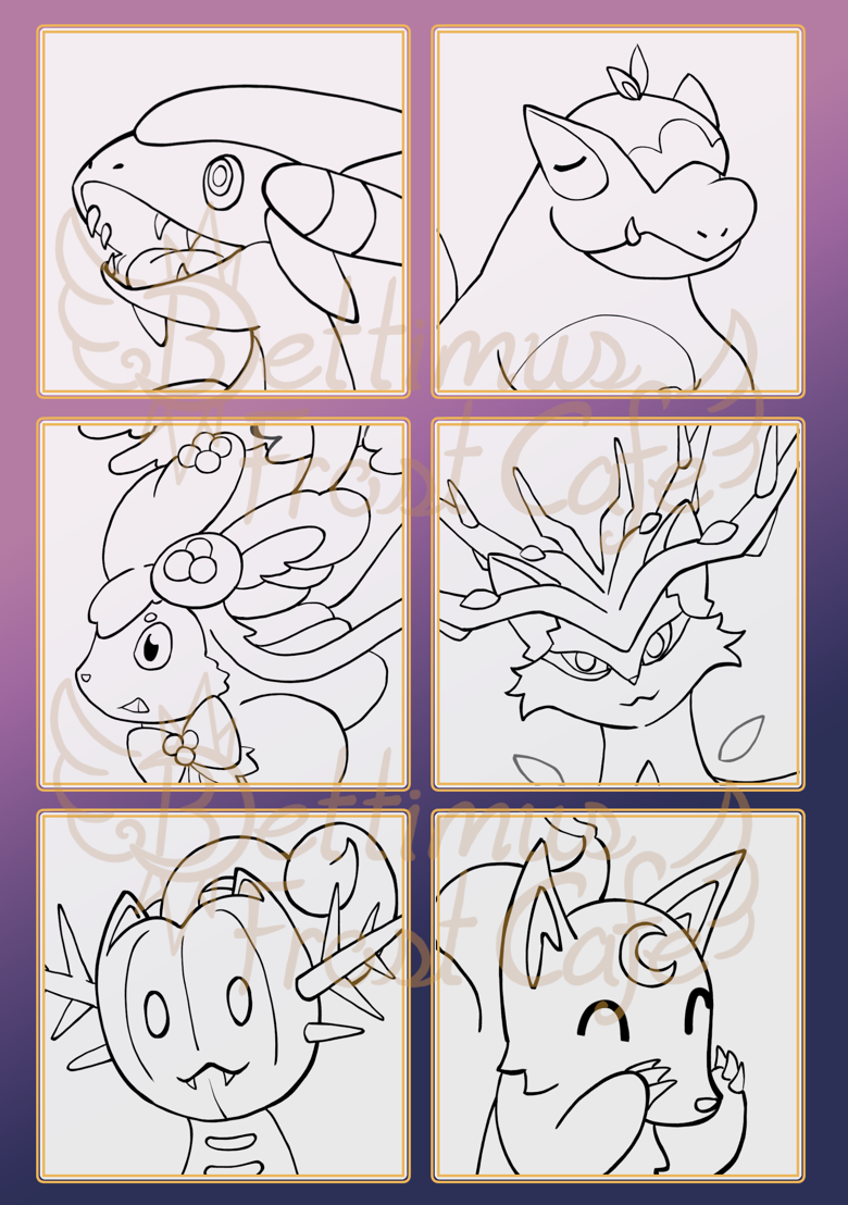 Coloring Book: Pokemon - art by Lux Brush - Lux Brush 's Ko-fi