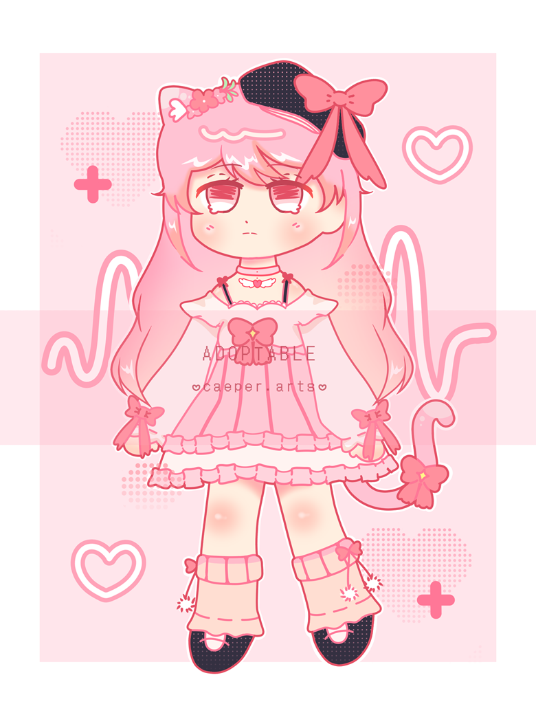 Pastel Pink Cat Girl Adopt ♡ 1 ♡ - Caeper's Ko-fi Shop - Ko-fi ️ Where ...