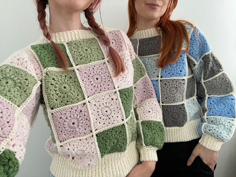 Patchwork Sweater - Crochet PDF pattern - Auburn Threads's Patchwork Sweater - Crochet PDF pattern - Auburn Threads's