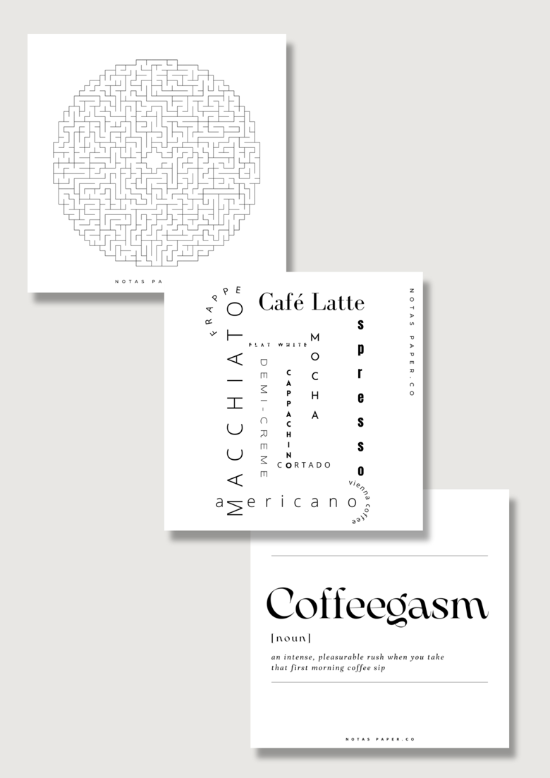 Coffee maze journal cards notaspaper co s ko fi shop