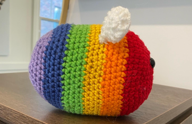 Crochet Rainbow Bee Pattern Crochet Pride Bee Pattern 