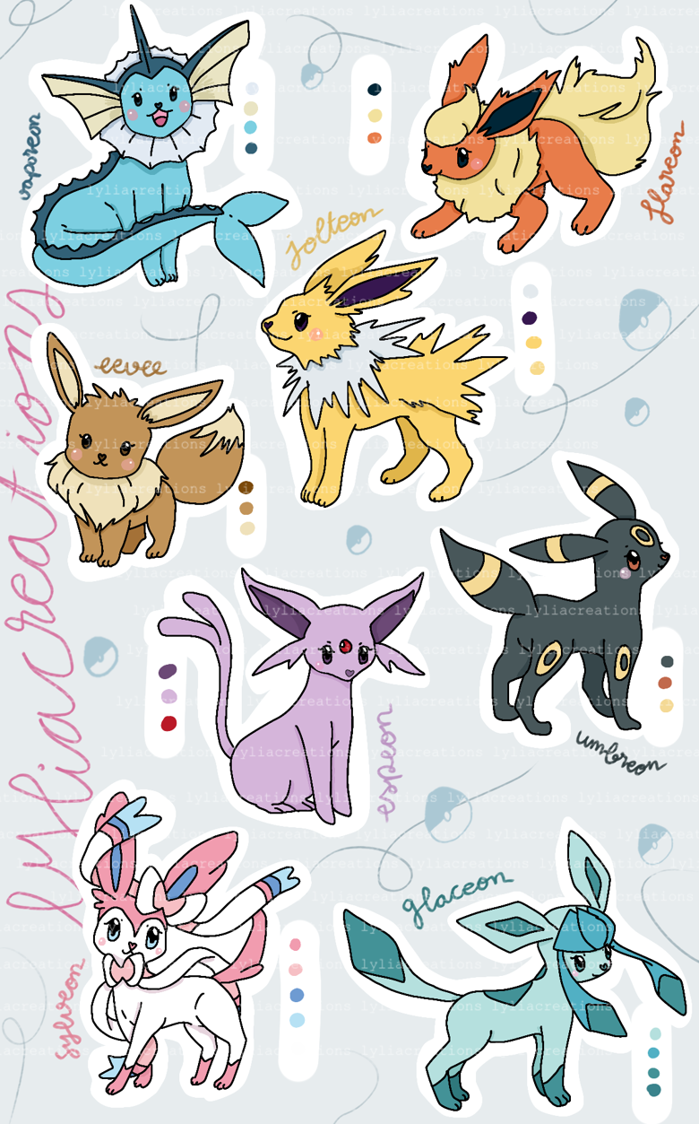 My creation: Eevee Evolutions  Pokemon eevee, Pokemon eeveelutions, Eevee  evolutions