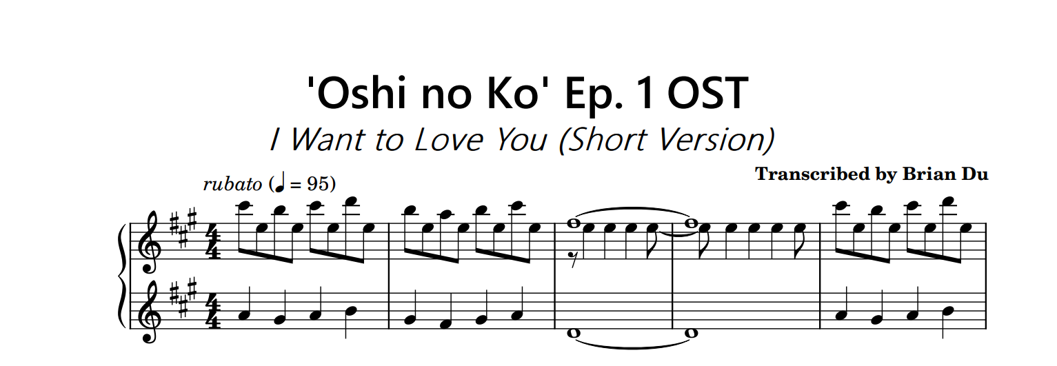 Oshi no Ko Ep. 1 OST - Mother and Children (Short Version) Sheet