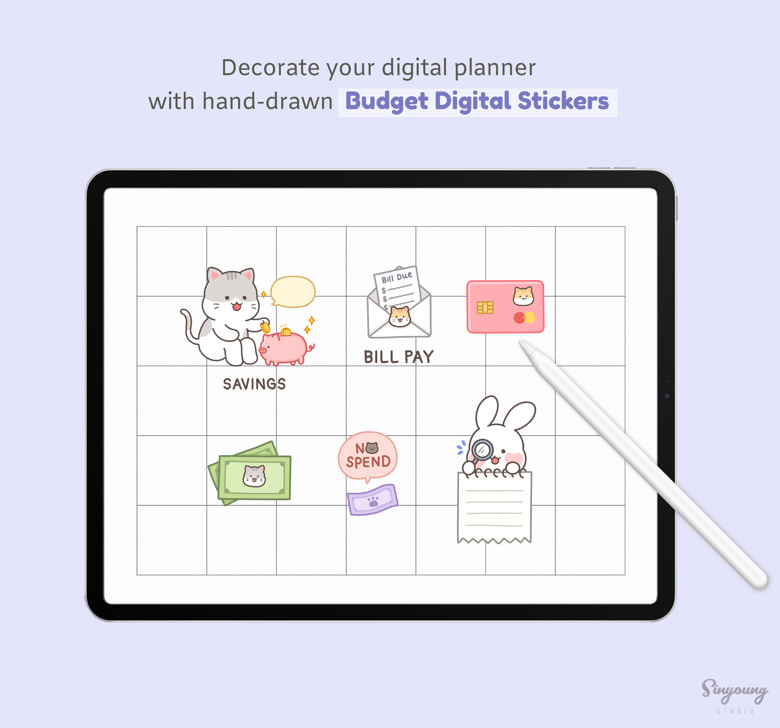 No Spend Budget stickers, planner stickers