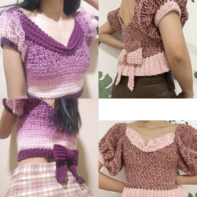 Seraphine Crochet Pattern with Puff Sleeves | Made to Measure & Size ...