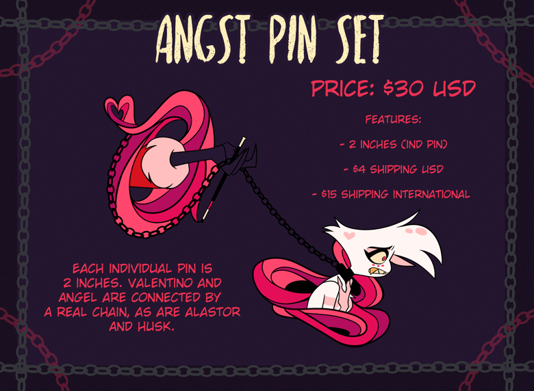 Hazbin Hotel Angst Pin Set Preorder Vanillabrwnsugrs Ko Fi Shop Ko Fi ️ Where Creators 