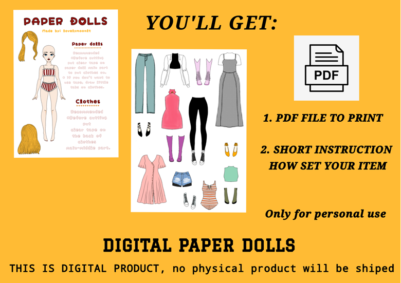 Printable Toca Boca Paper Doll and Clothes Activities for Kids