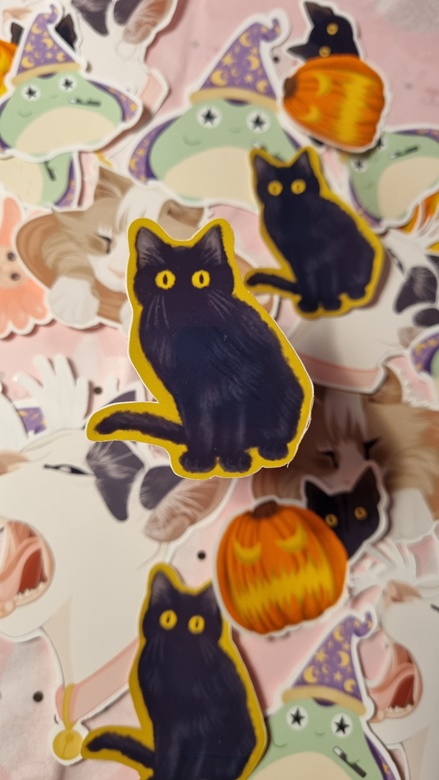 Black Cat Stickers Diecut Vinyl & Weatherproof 
