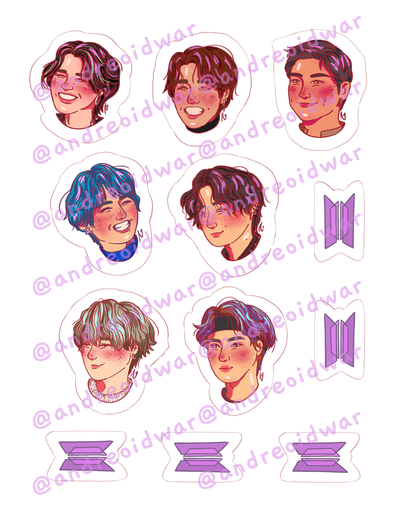 BTS Stickers for Army - Andrew G Romay's Ko-fi Shop - Ko-fi ❤️ Where  creators get support from fans through donations, memberships, shop sales  and more! The original 'Buy Me a Coffee