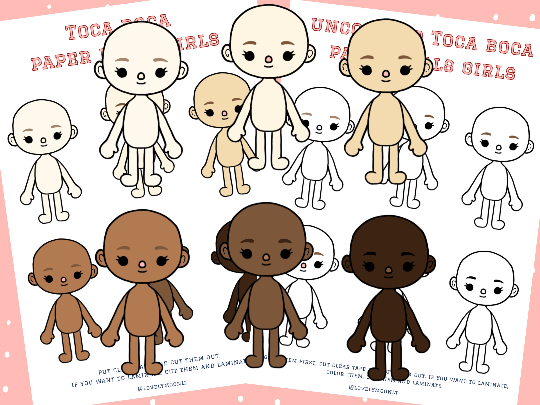 Toca Boca laminated Paper Dolls Chayi